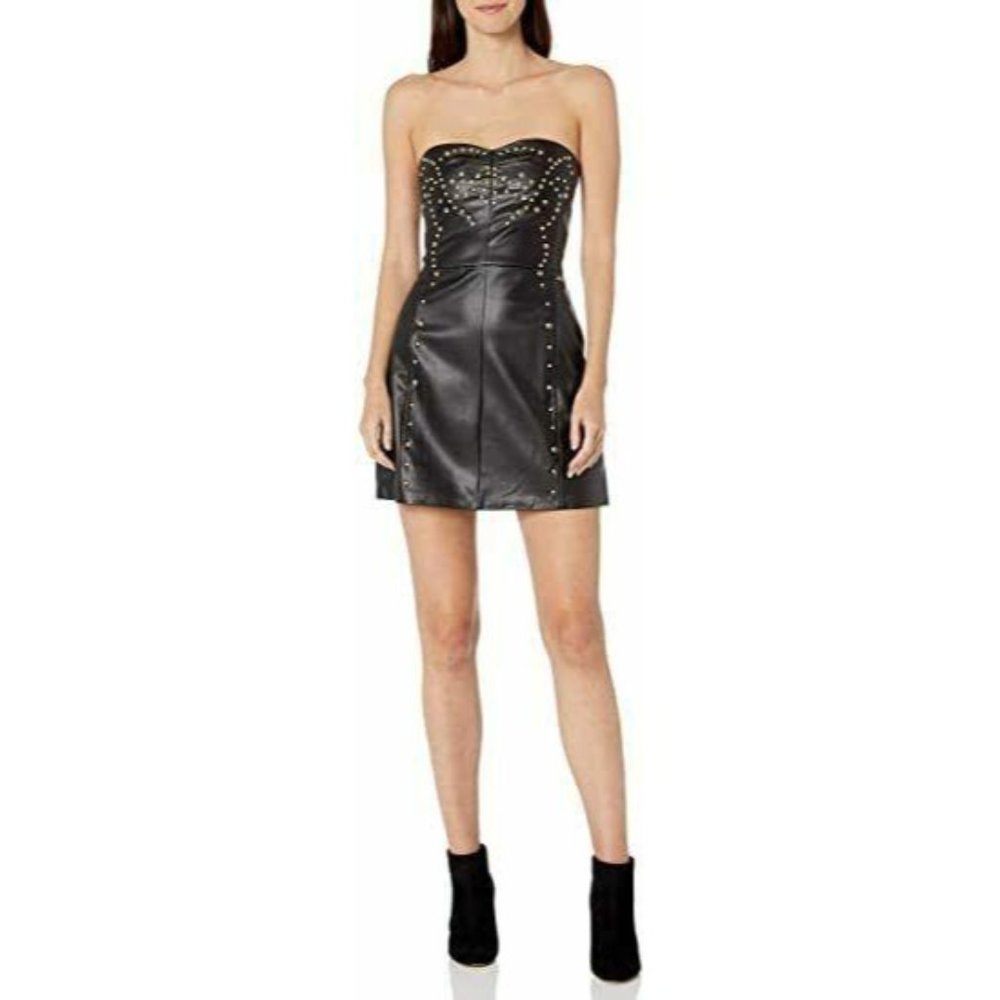 A|X Armani Exchange Women’s Strapless Faux Leather